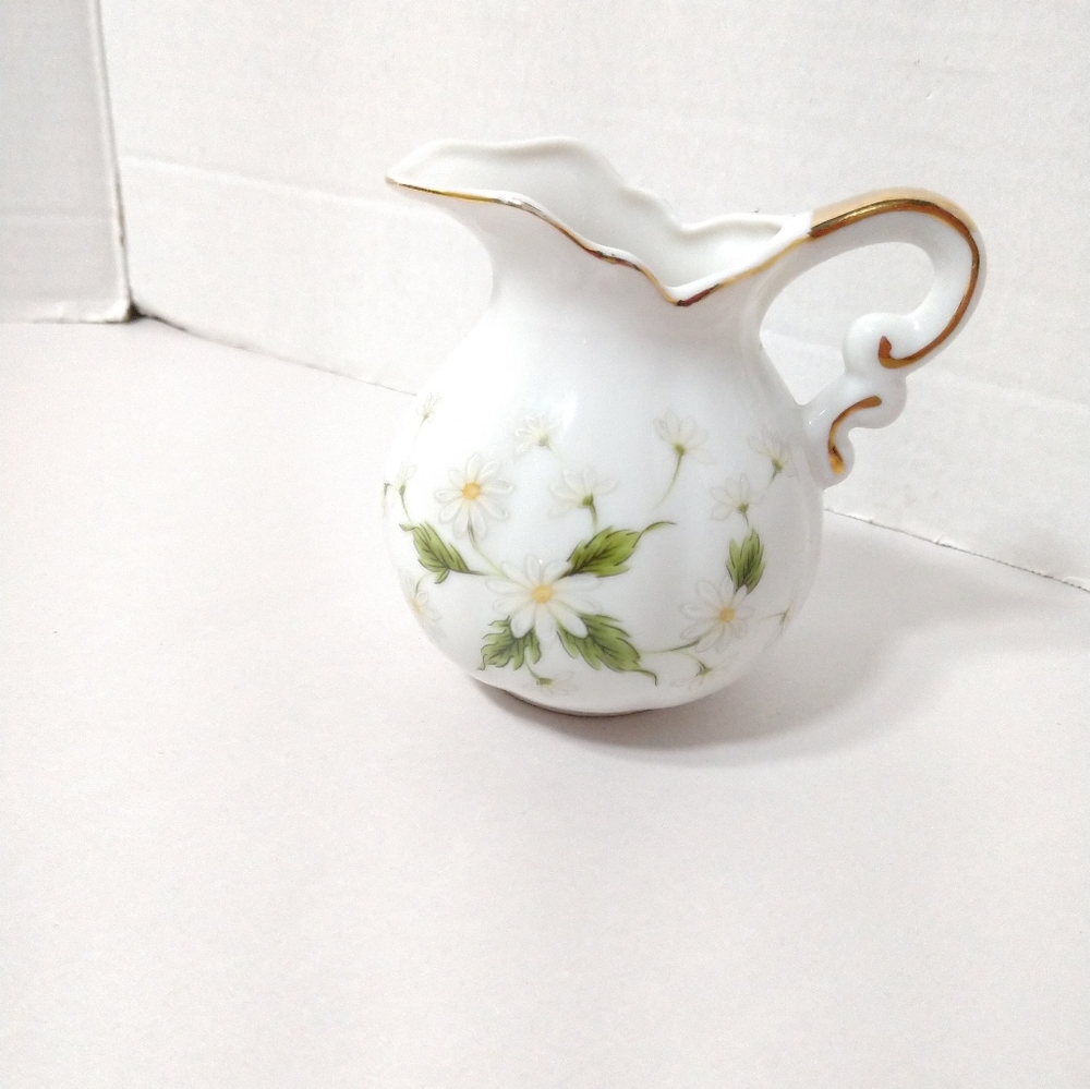 Vintage Lefton Creamer Floral 1987 Japan Hand Painted